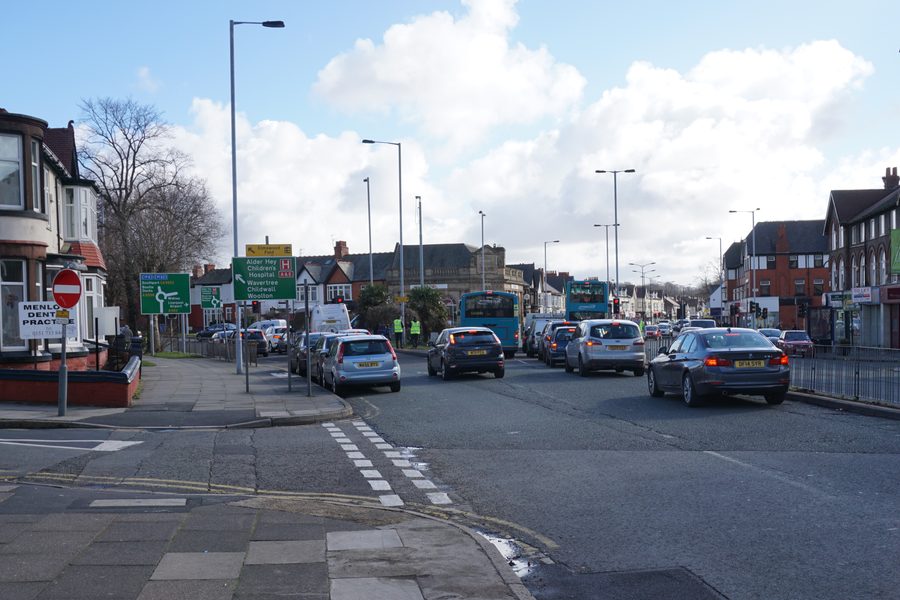 The junction of Allerton Road and Queens Drive, Allerton