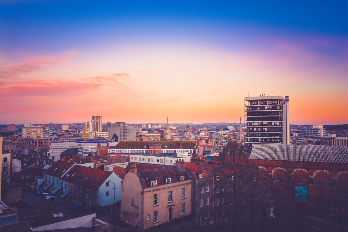 Beautiful sunset over a town (Unsplash)
