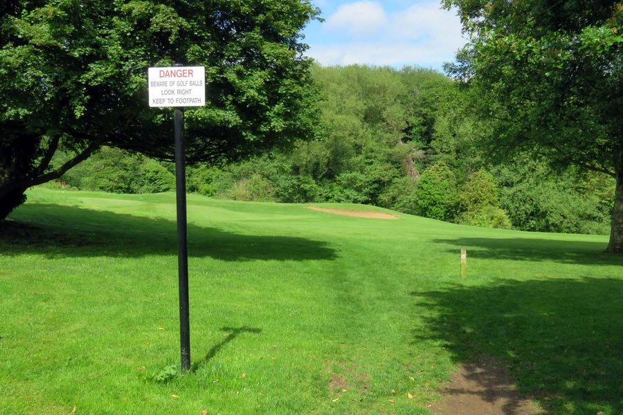 Footpath crossing Southfield golf course, Cowley